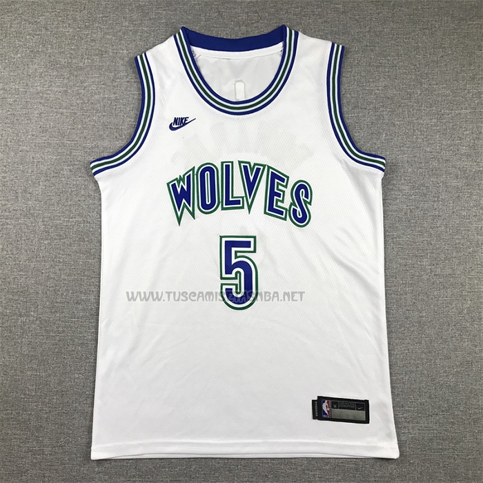 Camiseta Anthony Edwards NO 5 Nino Minnesota Timberwolves Classic 2023-24 Blanco